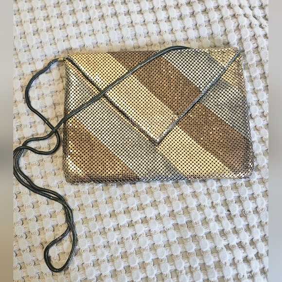 Vintage DELILL Chain Mesh Metal Bag Clutch/Shoulder.Art Deco.Bronze/gold/silver - Picture 13 of 15